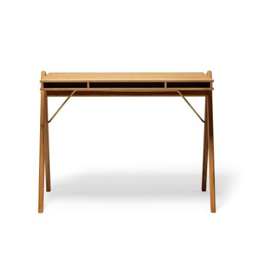 We Do Wood Field Schreibtisch 95 x 55 cm – Eiche/Messing