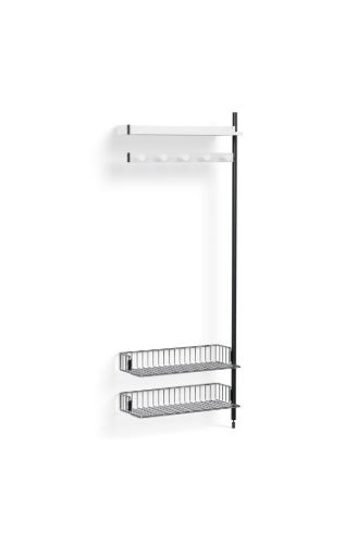HAY Pier System 1050 Add-On 80x209 cm - PS White Steel/Black Anodised Profiles/Chromed Wire Shelf