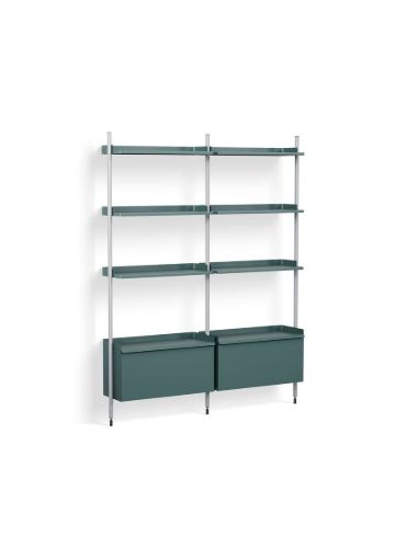 HAY Pier System 132 2 Columns 162x209 cm - PS Blue Steel/Clear Anodised Profiles