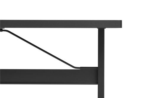 HAY Passerelle Schreibtisch 140 x 65 x 74 cm – Eiche in Tintenschwarz/Querstange in Tintenschwarz