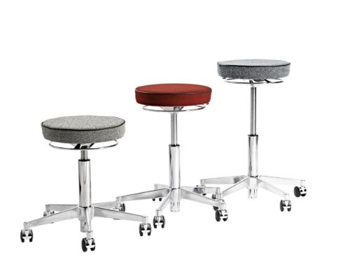 Vermund VL66 Hocker SH: 44-64 cm - Chrom/Rot/Bordeaux