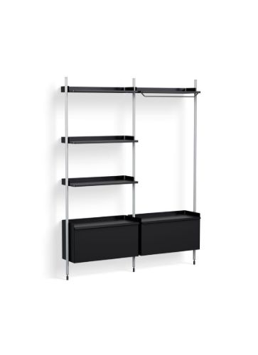 HAY Pier System 1082 2 Columns 162x209 cm - PS Black Steel/Clear Anodised Profiles