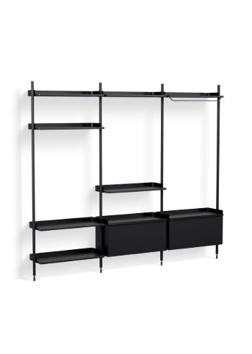 HAY Pier System 1093 3 Columns 242x209 cm - PS Black Steel/Black Anodised Profiles