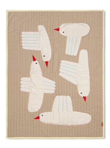 Ferm Living Bird Quilted Blanket 80 x 110 cm - Sand