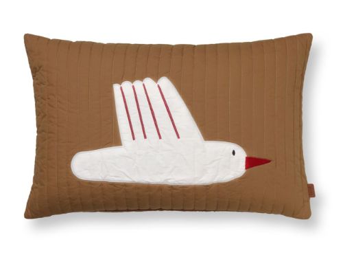 Ferm Living Bird Quilted Cushion Rectangular 60 x 40 cm - Sugar Kelp