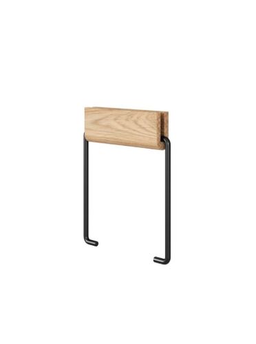 Moebe Toilet Roll Holder H: 14 cm - Oak/Black