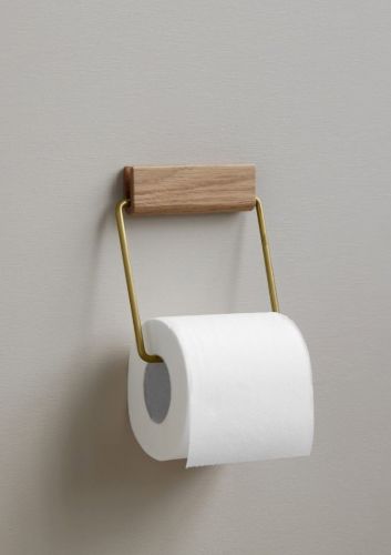 Moebe Toilettenpapierhalter H: 14 cm – Eiche/Messing