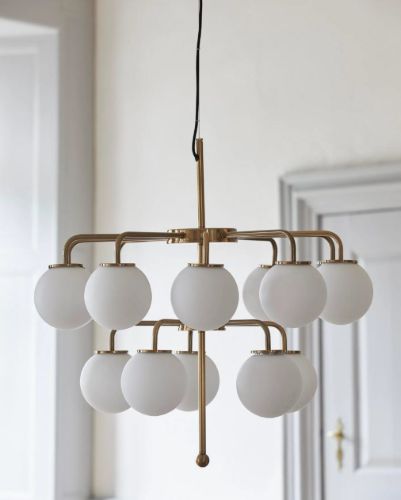 Nordal PALMA Kronleuchter Ø: 74 cm – Messing/Weiß