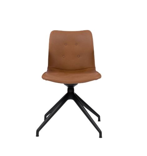 Bent Hansen Primum Dynamic Chair  SH: 46 cm - Black Powder Coated Steel/Zenso 2 Cognac Leather 223