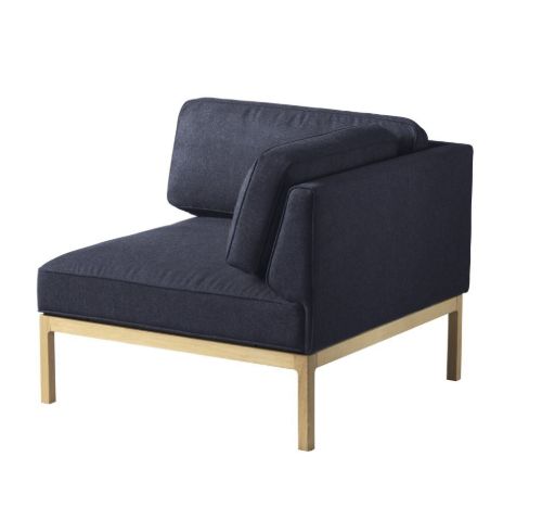 FDB Møbler L37 7-9-13 Højre Hjørne 90x90 cm - Dark Blue/Main Line Flax