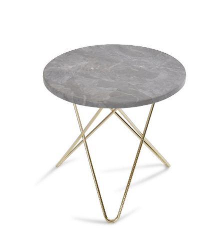 OX Denmarq MINI O Table Ø: 40 cm - Brass/Grey Marble