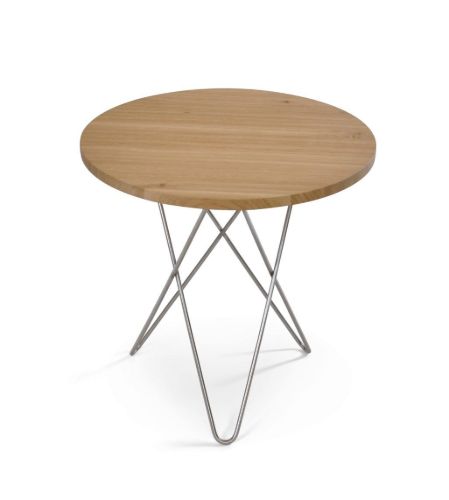 OX Denmarq MINI O Table Ø: 40 cm - Stainless Steel/Oak