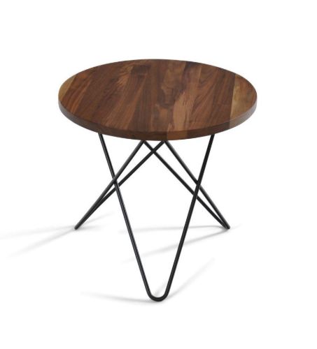 OX Denmarq MINI O Table Tall Ø: 50 cm - Black Powder Coated Steel/Walnut