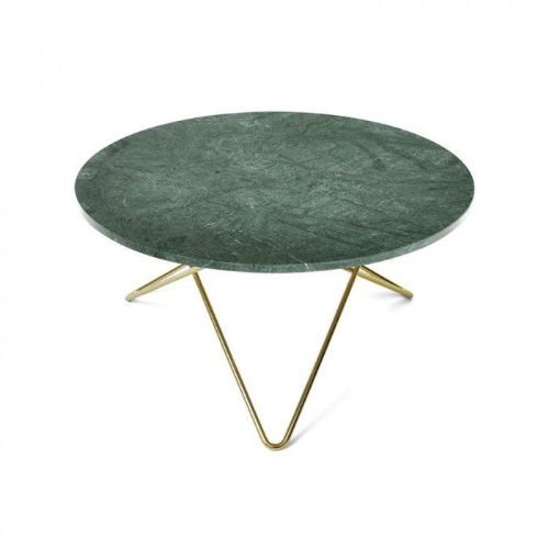 OX Denmarq O Table Sofabord Ø: 80 cm - Brass/Green Indio