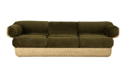 GUBI Basket 3-seater SH: 43 cm - Rattan/Mumble 40