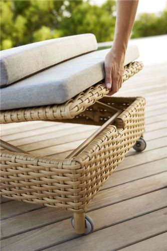 Cane-line Outdoor Rest Sonnenliege Single L: 197 cm – Naturgeflecht