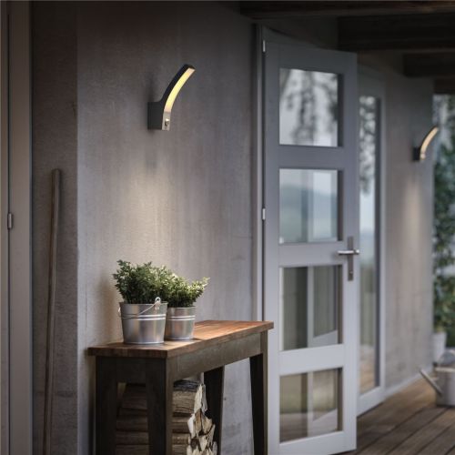 PHILIPS Splay IR Wandleuchte mit Sensor H: 24 cm – Anthrazitgrau/Aluminium