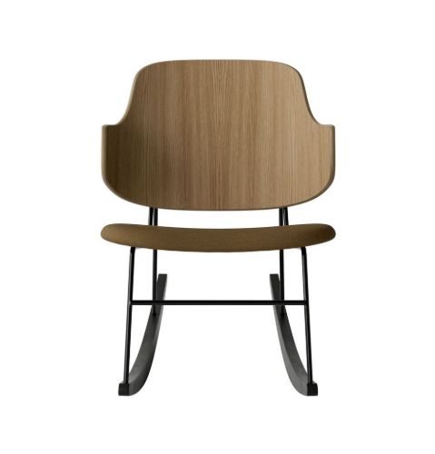 Audo Copenhagen The Penguin Rocking Chair SH: 42 cm - Natural Oak/Re-Wool Yellow Ochre