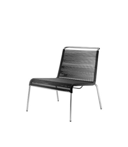 FDB Møbler M20L Teggård Lounge Cord Chair 72x66x64 cm - Edelstahl/Schwarz
