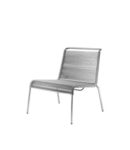 FDB Møbler M20L Teggård Lounge Cord Chair 72x66x64 cm - Edelstahl/Hellgraues Melamin