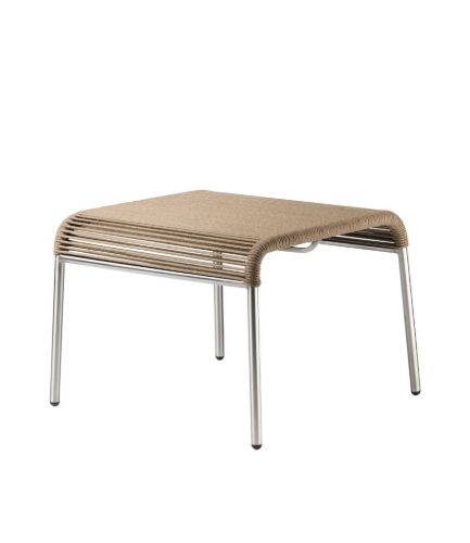 FDB Møbler M20S Brickyard String Hocker 36x50x50 cm - Edelstahl/Braun meliert