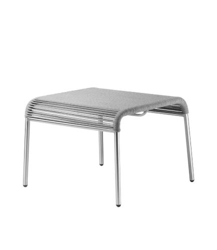 FDB Møbler M20S Brickyard Cords Hocker 36x50x50 cm - Edelstahl/Hellgrau Mered