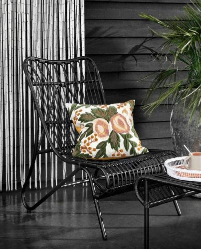 Nordal Korbstuhl H: 95 cm – Korbgeflecht/Polyrattan/Schwarz