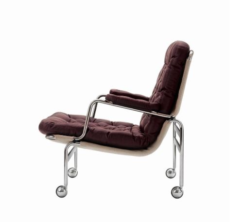 DUX Karin 73 Sessel SH: 41 cm - Bordeaux/Leder
