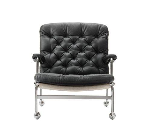 DUX Karin 73 Lænestol SH: 41 cm - Sort/Læder