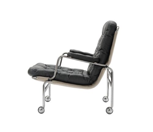 DUX Karin 73 Sessel SH: 41 cm – Schwarz/Leder