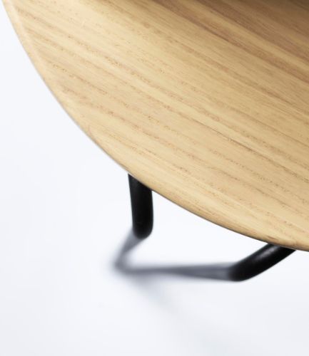 FDB Furniture J179 Skjern Hocker H: 45 cm – Esche natur/Stahl