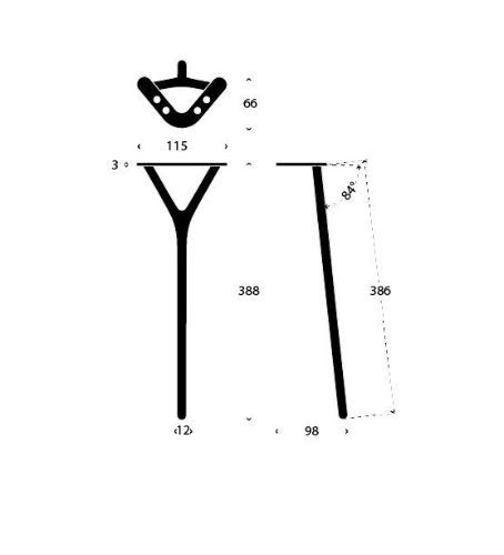 FROST WISHBONE Tischbein 8006 H: 38,6 cm – Gebürstetes Kupfer
