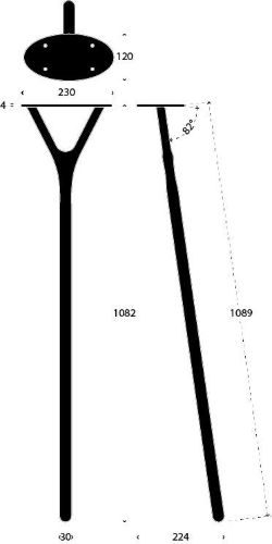 FROST WISHBONE Tischbein 8002 H: 108,9 cm – Gebürstetes Kupfer