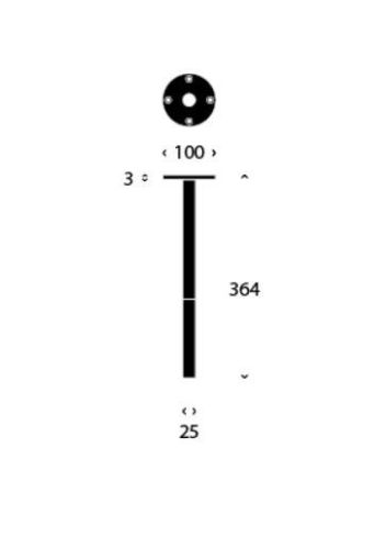 FROST BUKTO Tischbein 360 H: 36,4 cm – Mattschwarz/Gebürstetes Kupfer