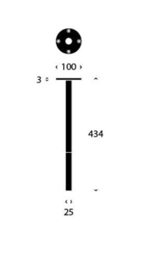 FROST BUKTO Tischbein 430 H: 43,4 cm – Mattschwarz/Gebürstetes Kupfer