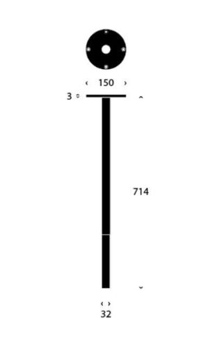 FROST BUKTO Tischbein 710 H: 71,4 cm – Mattweiß/Gebürstetes Kupfer
