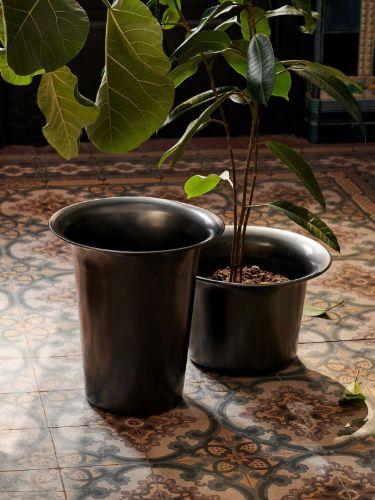 Ferm Living Spun Alu Basket Low H: 24 cm - Schwarz