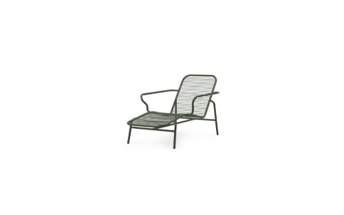 Normann Copenhagen Outdoor Vig Chaiselong Solvogn L: 141 cm - Mørkegrøn