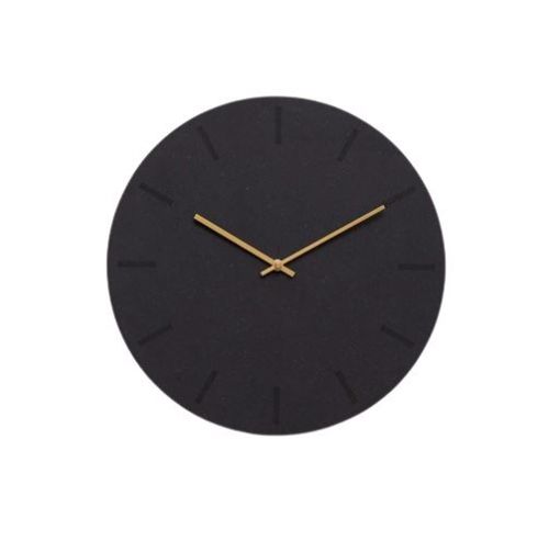 Hemverk Vægur Ø: 38 cm – Gunpowder/Gold 