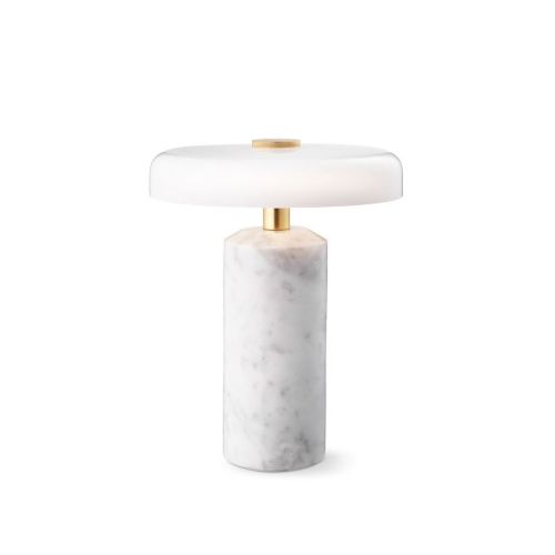 Design By Us Trip Tragbare Lampe H: 21 cm – Carrara-Marmor/Opal