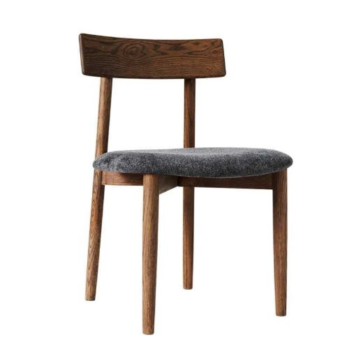 MUUBS Tetra Seat gepolsterter Esszimmerstuhl H: 77,3 cm – Braun/Granit