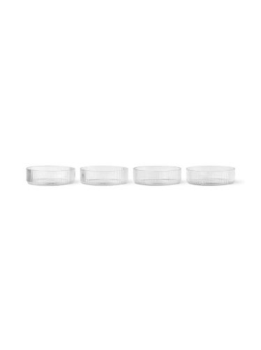 Ferm Living Ripple Serving Bowls Set of 4 Ø: 12,2 cm - Clear Glass