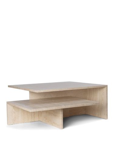 Ferm Living Distinct Grande Duo Sofabord 133x70 cm - Travertine