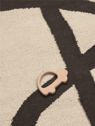 Ferm Living Lane Teppich 70 x 105 cm – gebrochenes Weiß/Schokolade