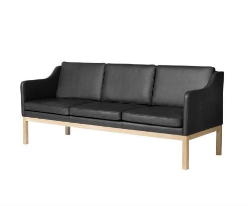 FDB Furniture J182 MK46 3-Personen-Sofa L: 203 cm – Schwarzes Leder

