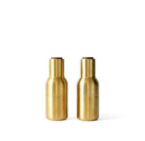 Audo Copenhagen Bottle Grinder 2-pack H: 20,5 cm - Brushed Brass/Walnut