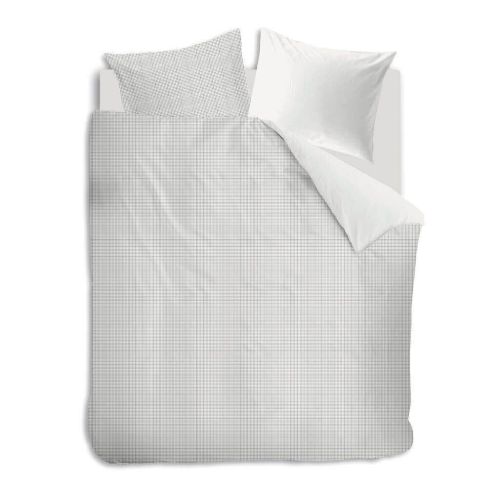 Auping Casual Squares Sengetøj 200x220 cm - Cream/Dark Blue