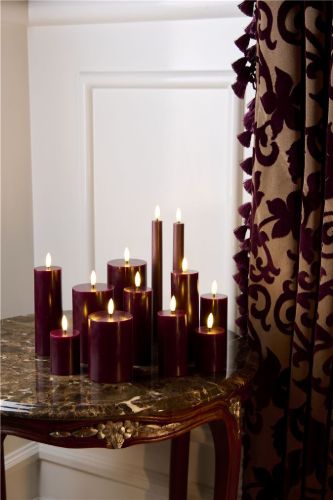 Sirius Sille Wiederaufladbare LED-Kronenleuchte H: 25 cm 2er-Set. - Bordeaux