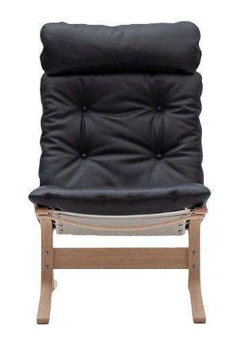 LK Hjelle Siesta Classic Lænestol Høj  - Nature/Hemsen Anilin Black