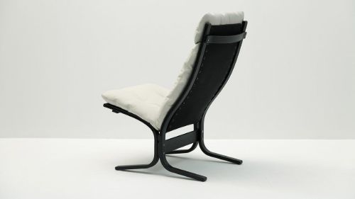 LK Hjelle Siesta Classic Sessel hoch SH: 45 cm – Schwarz/Prescott-Lamm